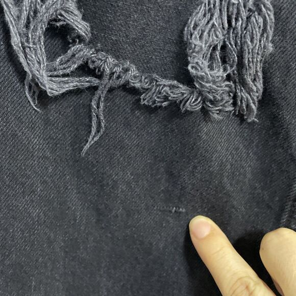 Free People We The Free Jean Size 24 Maggie Mid Straight Crop Distressed Raw Hem - Picture 8 of 12